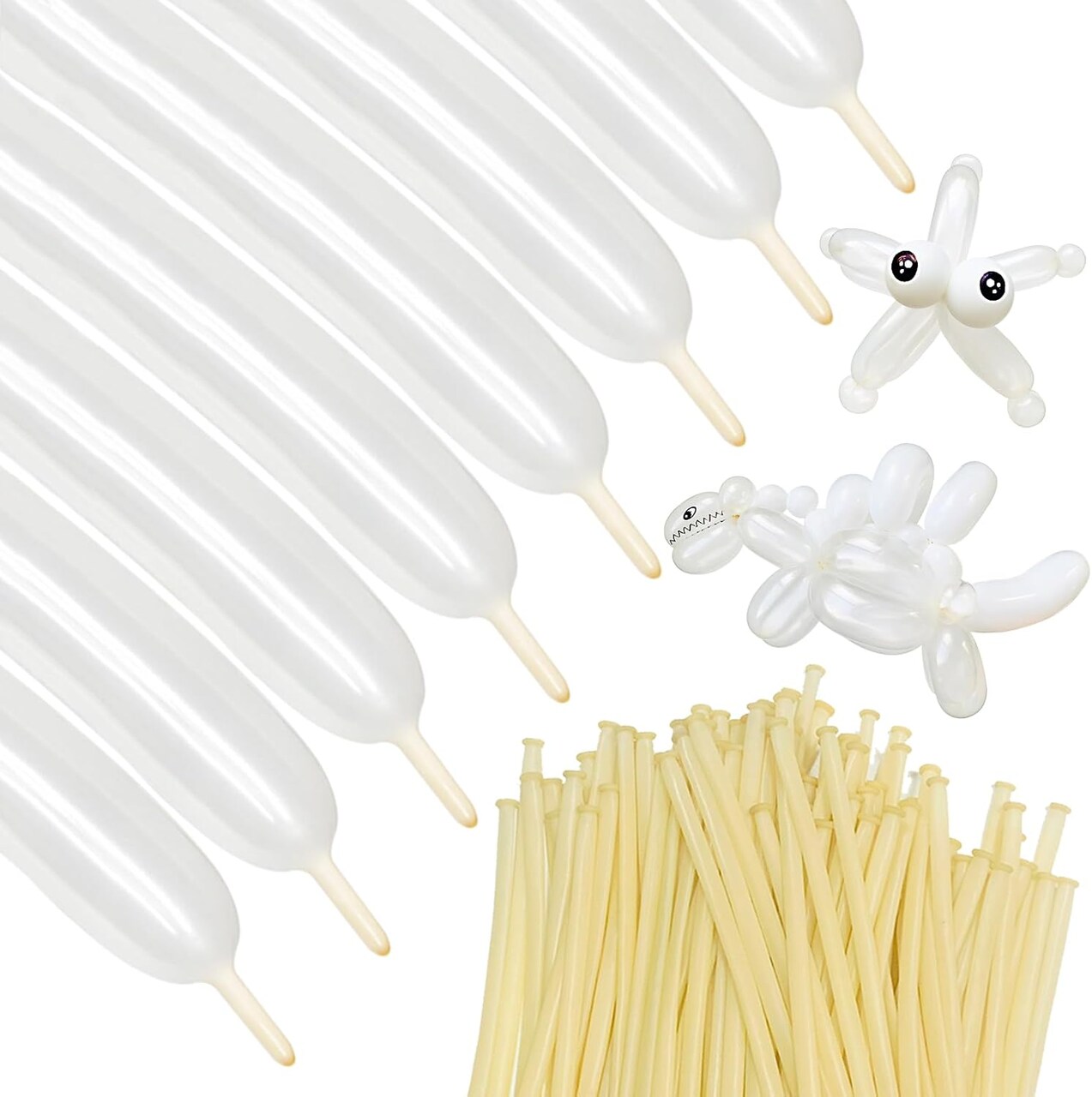 260 Balloons Clear, Thickening Long Balloons for Tying Arch with 24 color choices